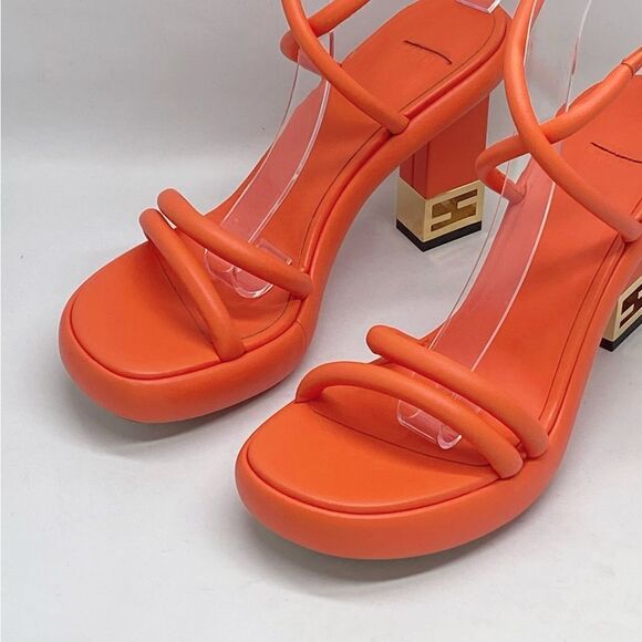 Fendi Baguette Ff Leather Strappy Sandal In Orange size 36.5 - Picture 5 of 14
